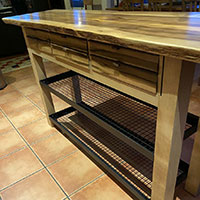 solid timber kitchen island bench